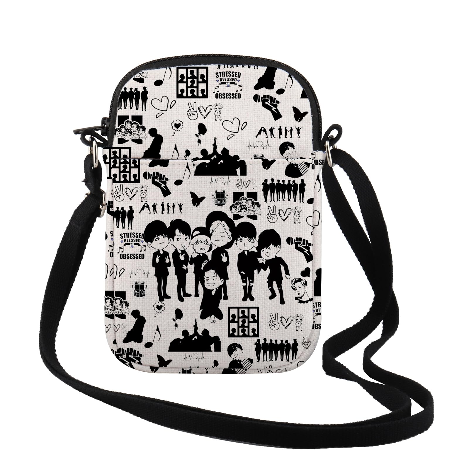 K-pop Characters Bag Music Lover Gift K-Pop Boygroup Crossbody Bag for Korean Group Membe…