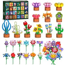 2026 Advent Calendar Flowers Christmas Countdown Building Sets for Kids 6+