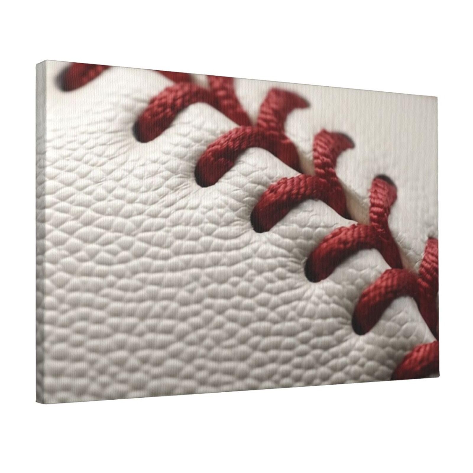 KLOPH Baseball Lace Close Up Canvas Wall Art for Living Room 12"x18" Modern Artwork Painting for Bathroom Hanging Canvas Prints Aesthetic Wallart for Bedroom Kitchen Office Wall Decor