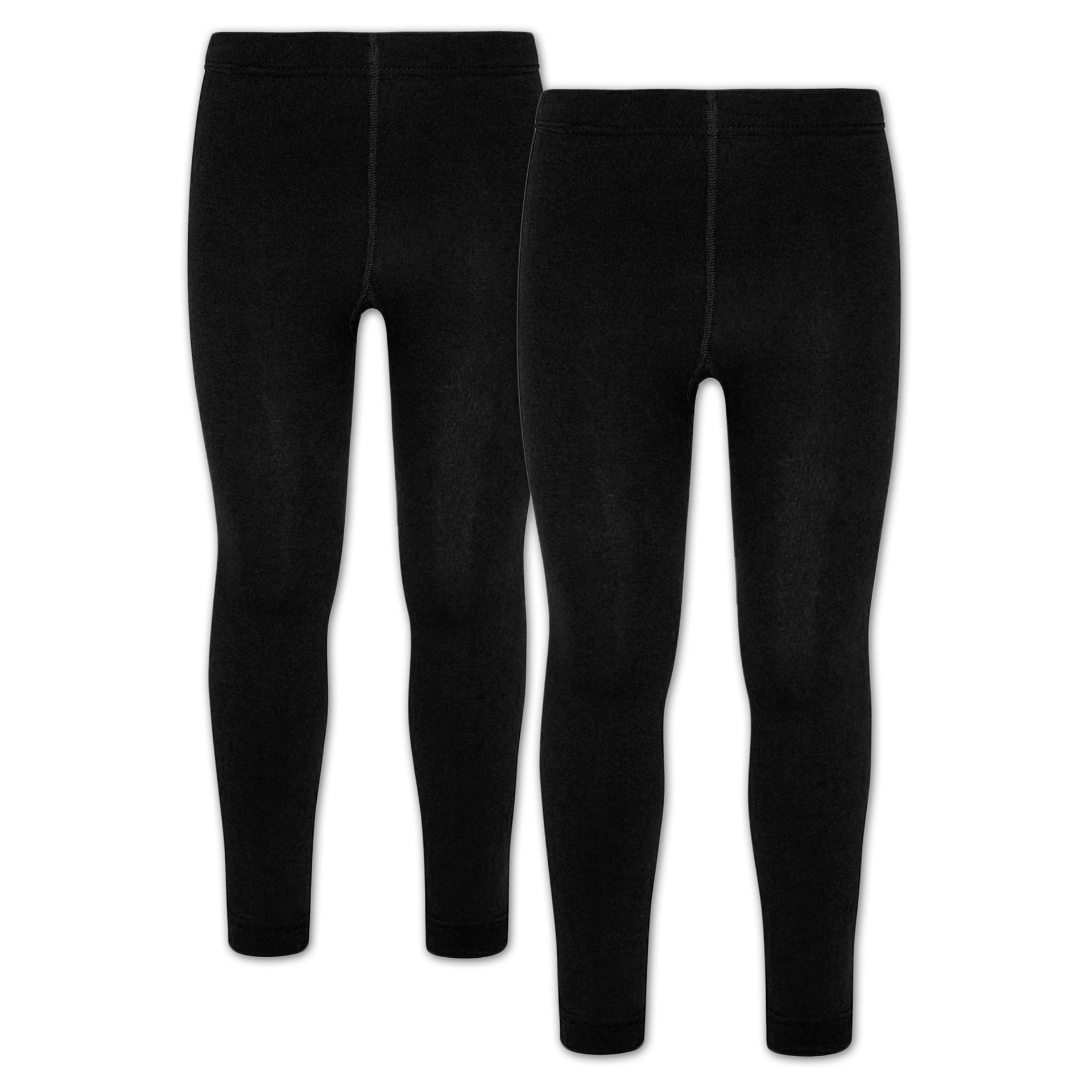 ORIGINAL BASICS Children's Thermal Leggings with Fleece (1-3 Pack), 2 Pack (Black), 164 cm-176 cm