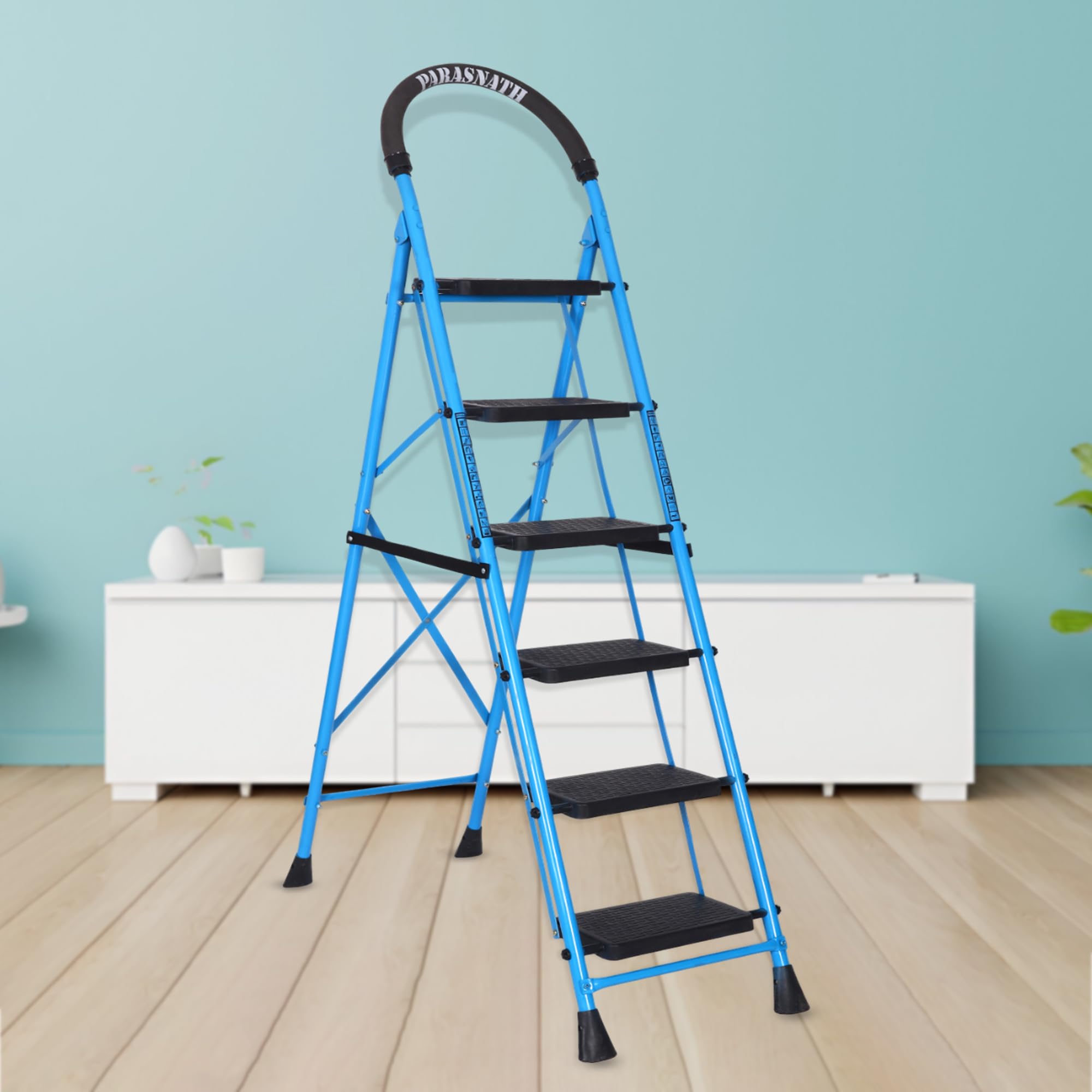 Parasnath 7-Step GoUp Steel Ladder Grey | Foldable Lightweight Step Ladder with Anti-Skid Plastic Steps | Durable and Safe | 6-Year Manufacturer Warranty | Made in India — Amazon image 27