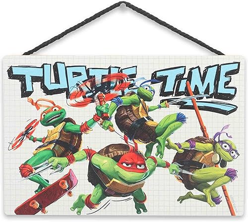 Vista 7 de Teenage Mutant Ninja Turtles Turtle Power - Decoración de pared de madera colgante - Divertido letrero TMNT para dormitorio de niños, cueva