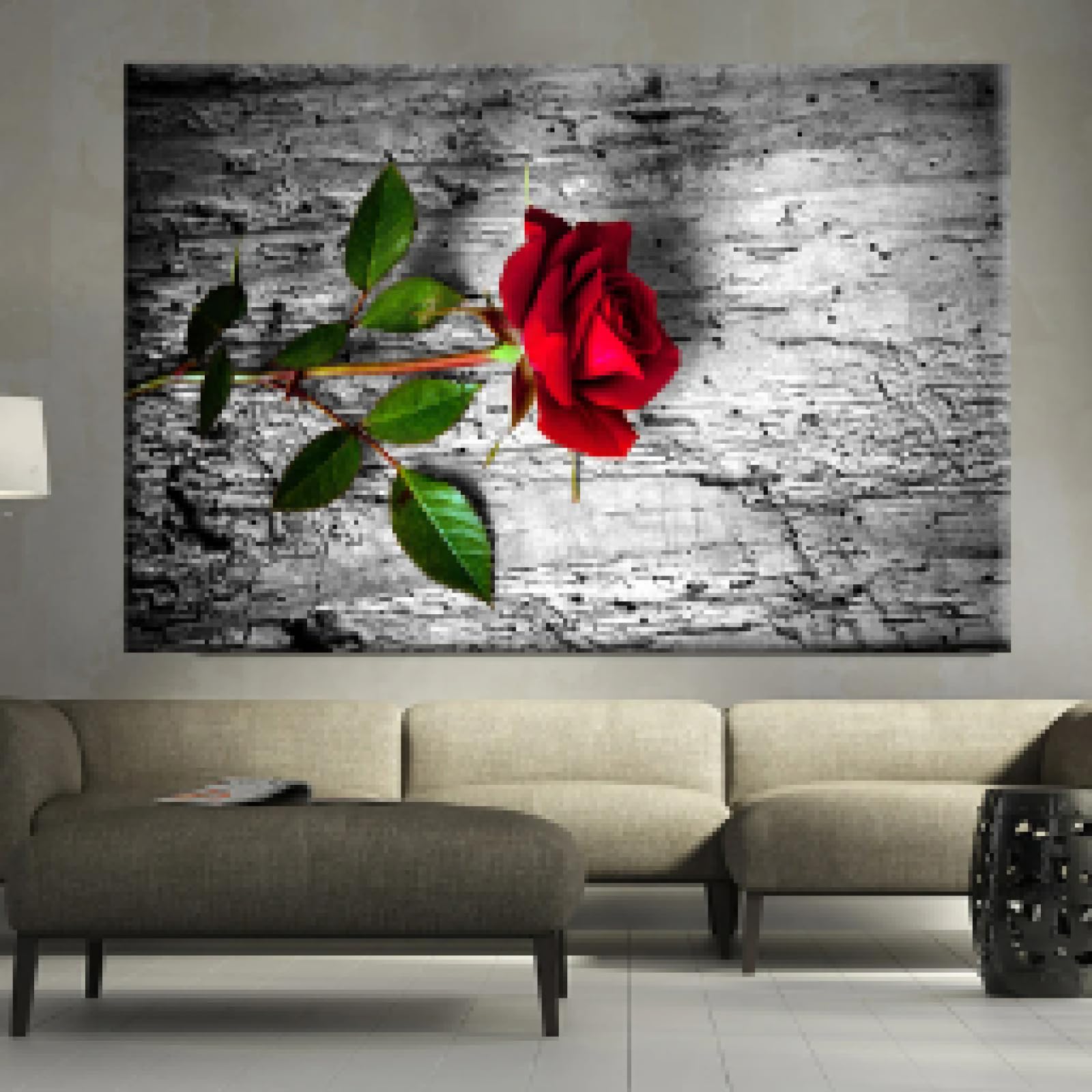 Carteles de flores en lienzo decorativo de 60x80cm, arte de pared para una sala de estar moderna 8
