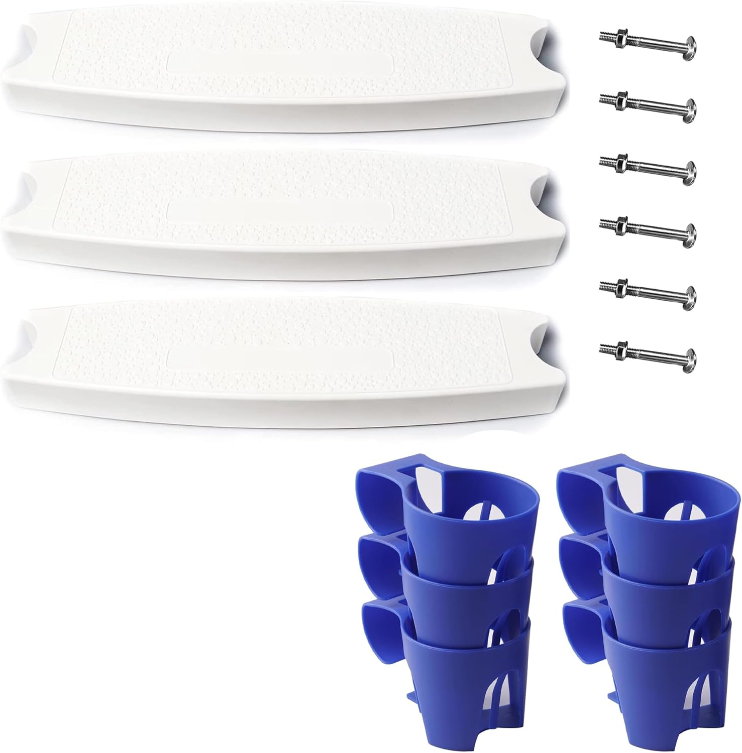 18" Universal Pool Ladder Steps Replacement and Poolside Cup Holders
