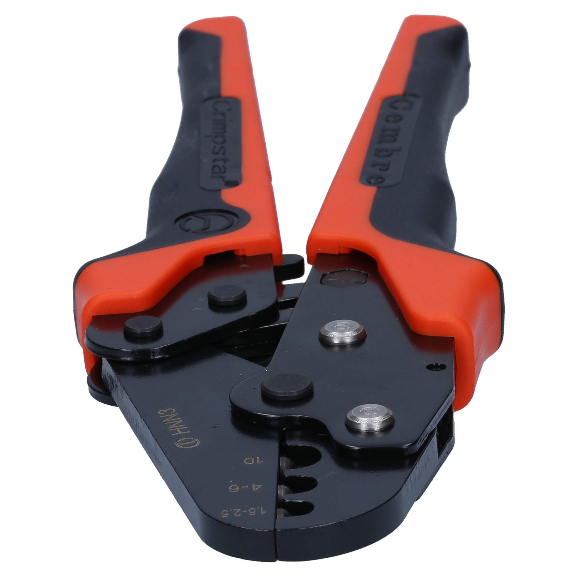 Meschan Pinza a Crimpare HNN3 per Capicorda e Connettori in Nylon 1,5-10mm² | Utensile manuale meccanico con impugnatura ergonomica antiscivolo, blocco di emergenza e ganasce in acciaio temperato.