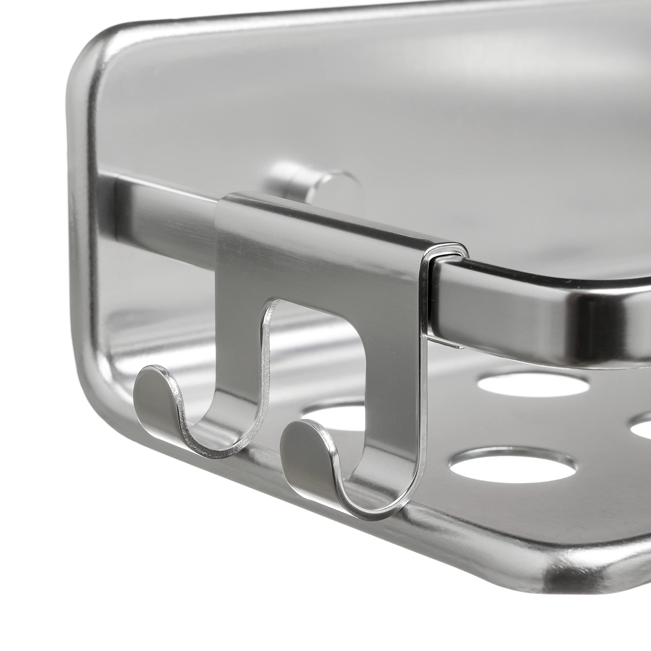 TATAY Shower Shelf No Drilling Rectangular Aluminium, Silver, 10x20x5.5 cm - Image 2