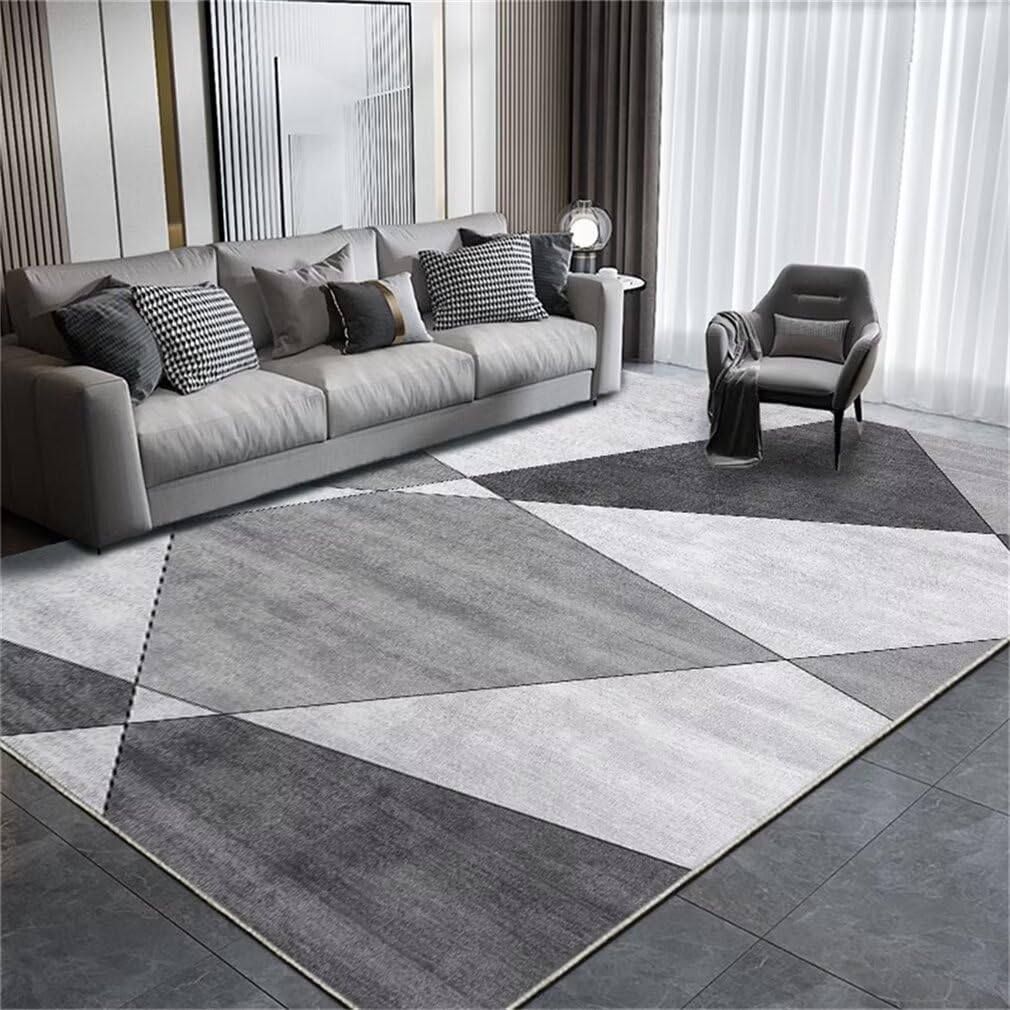 Tapis de salon lavable moderne gris antidérapant grand tapis chambre enfant garçon