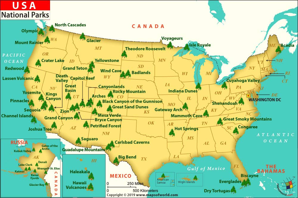 Amazon.co.jp: USA National Parks Map - Laminated (36