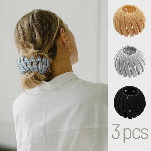 Miniatura 5 de 3 pinzas para el cabello Sizobi Bird Nest, soporte para cola de caballo, pinzas antideslizantes para el cabello, accesorios de moño expandibles para