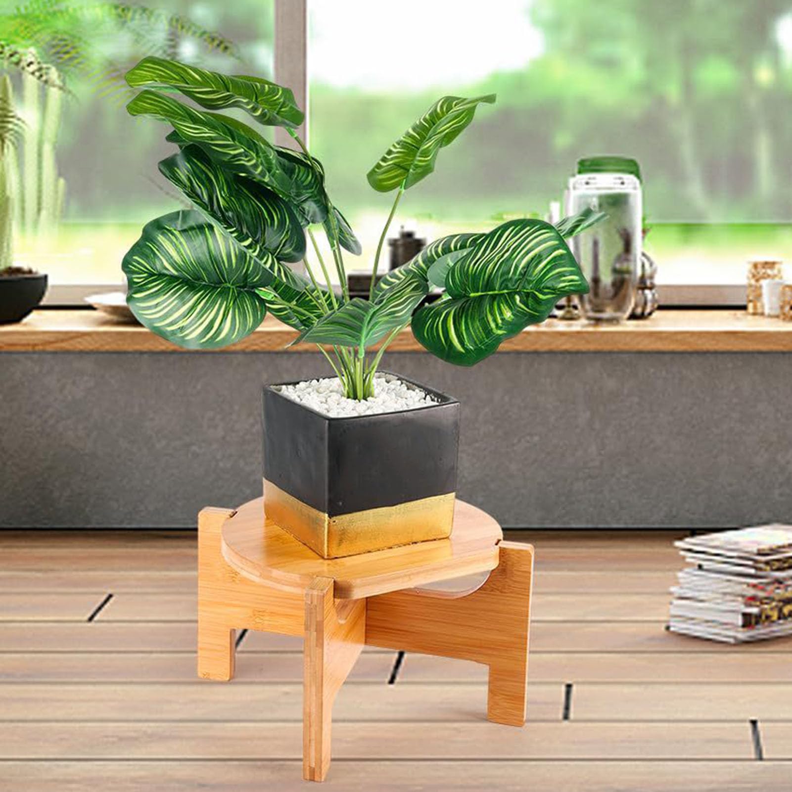 Support Distributeur De Boissons Socle Bois Pour Fontaine Robuste Table Cuisine Accessoire Comptoir Pichet