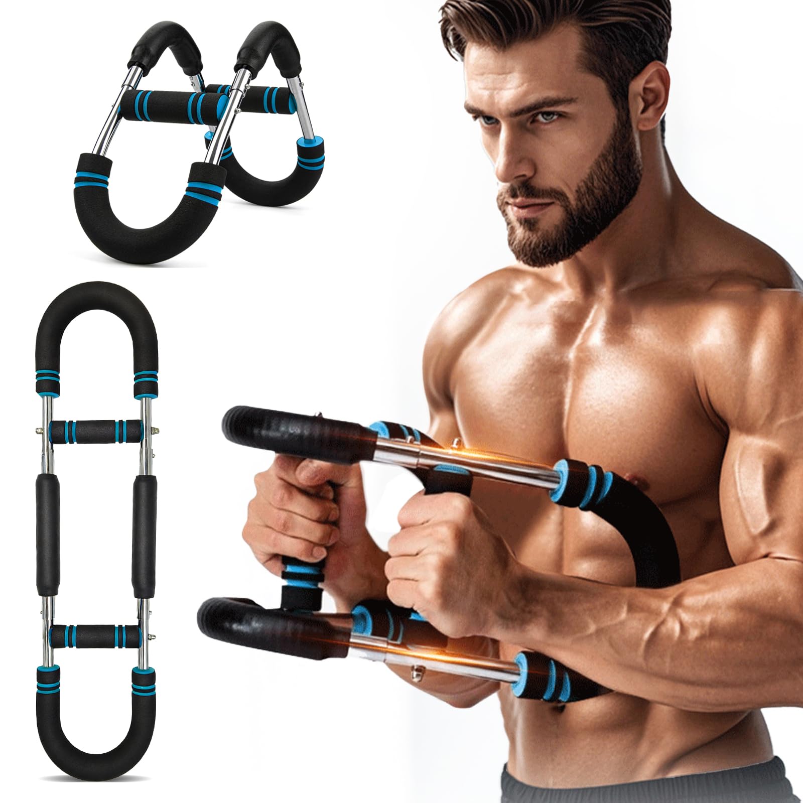 Twister Arm Trainer Home Workout Equipment,30-50 kg,Entrenador de Brazos con Resistencia Ajustable 3 Niveles,Power Twister Portátil para Pecho,Brazos y Hombros,Fitness en Casa