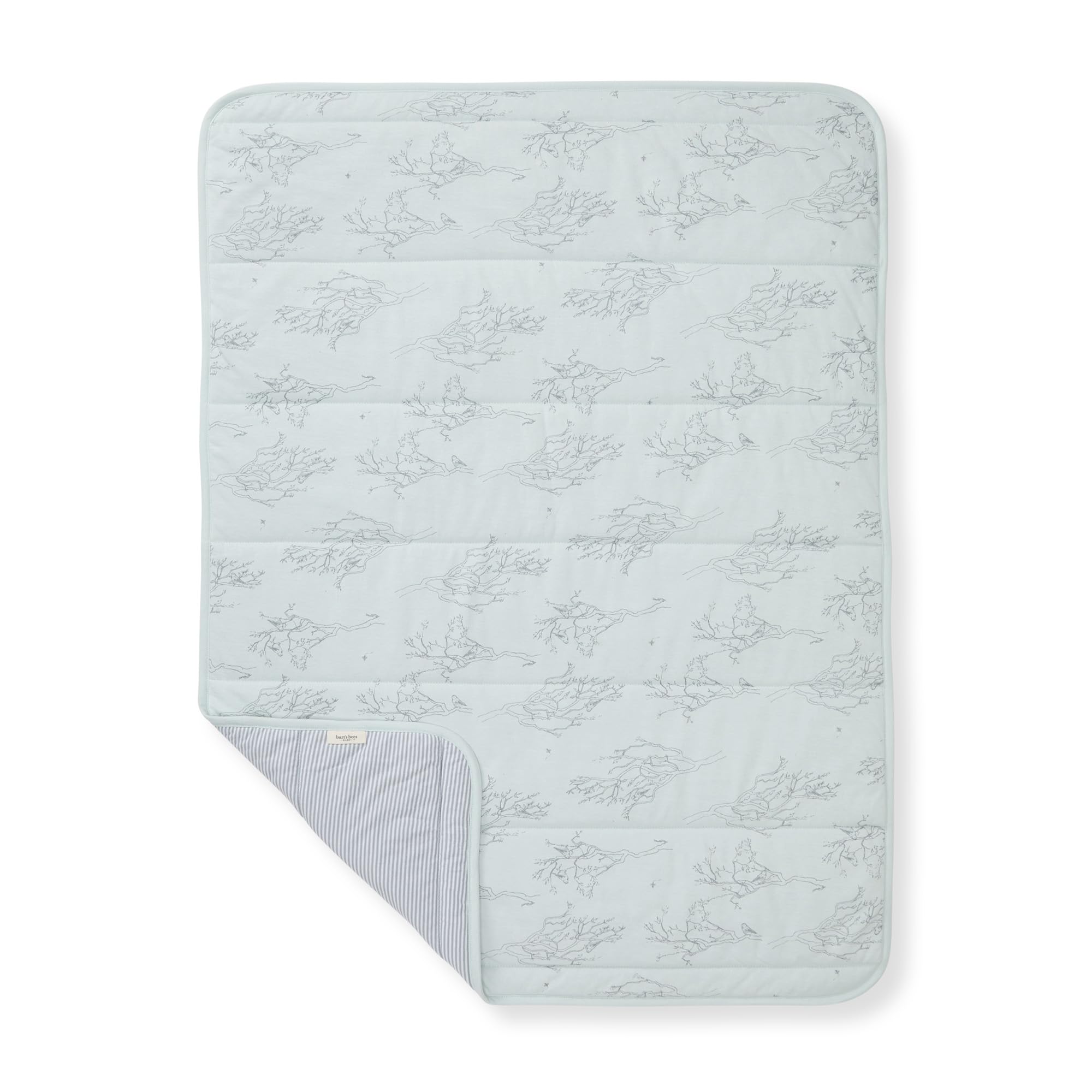 Burt's Bees Baby Manta Reversible, para guardería, Cochecito y Barriga de algodón orgánico, Acolchada, Ropa de Cama para bebés y niños pequeños