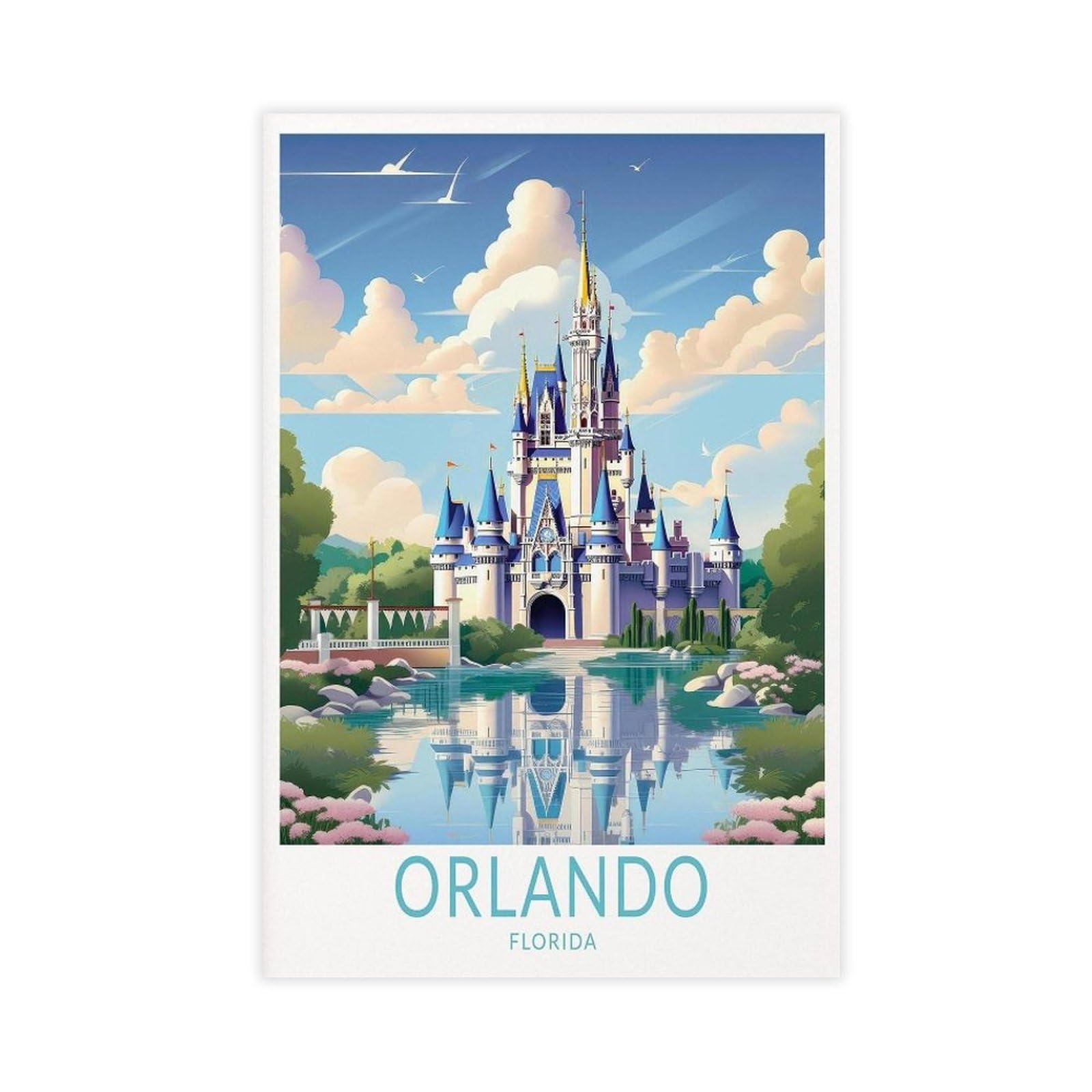 Qgvbgf Orlando Florida Poster Print Canvas Poster Bedroom Decor Landscape Office Room Decor Gift 16X24inch(40X60cm)