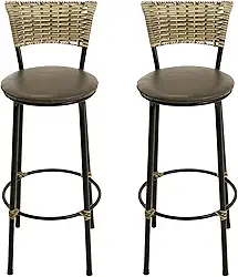 KIT 2 BANCOS BANQUETAS ALTA COZINHA BALCÃO AREA VIME JUNCO (MARROM)