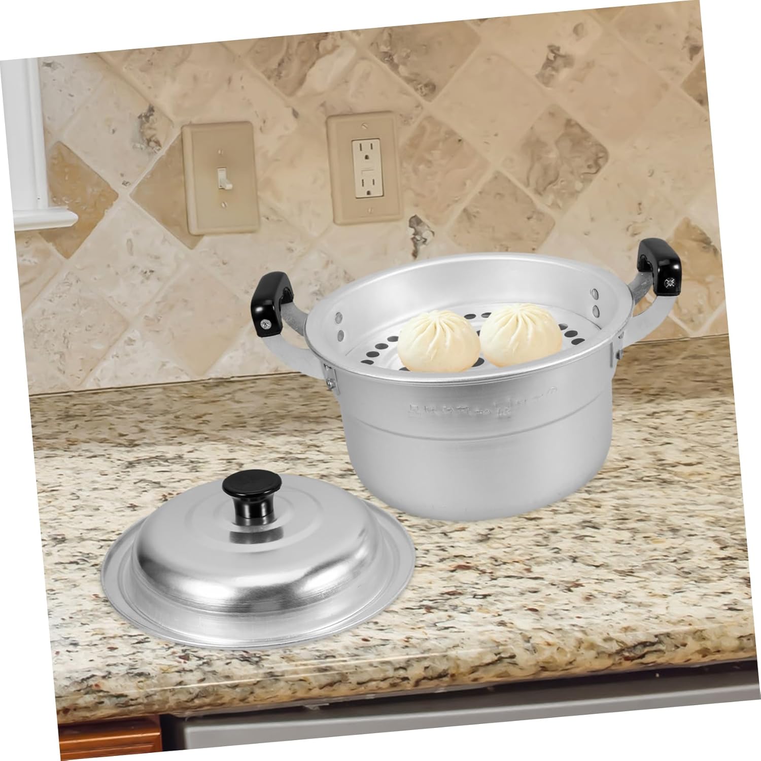 Multi-functional Aluminum Soup Pot with Steaming Plate Thickened Design for Cooking Steaming and Instant Noodles Mini Pot for Home Use