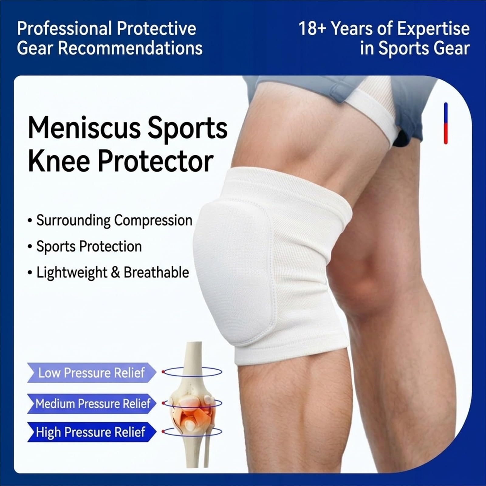 Genouillère de sport pour hommes et femmes, manchon de compression pour la course à pied, la musculation, le football et le yoga, stabilisateur rotulien respirant pour soulager les articulations