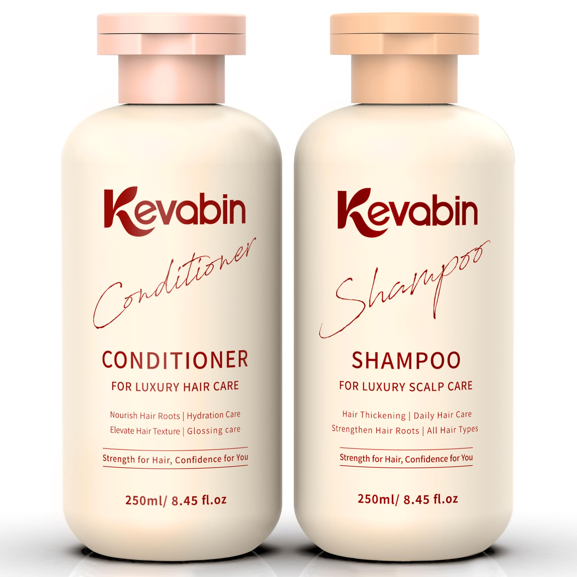 Shampoo and Conditioner Set for Thinning Hair Care & Thickening - Rosemary Shampoo and Conditioner for Women & Men with Biotin, Ganoderma Lucidum, Free of Parabens & Phthalates, Gently Cleanse Off White