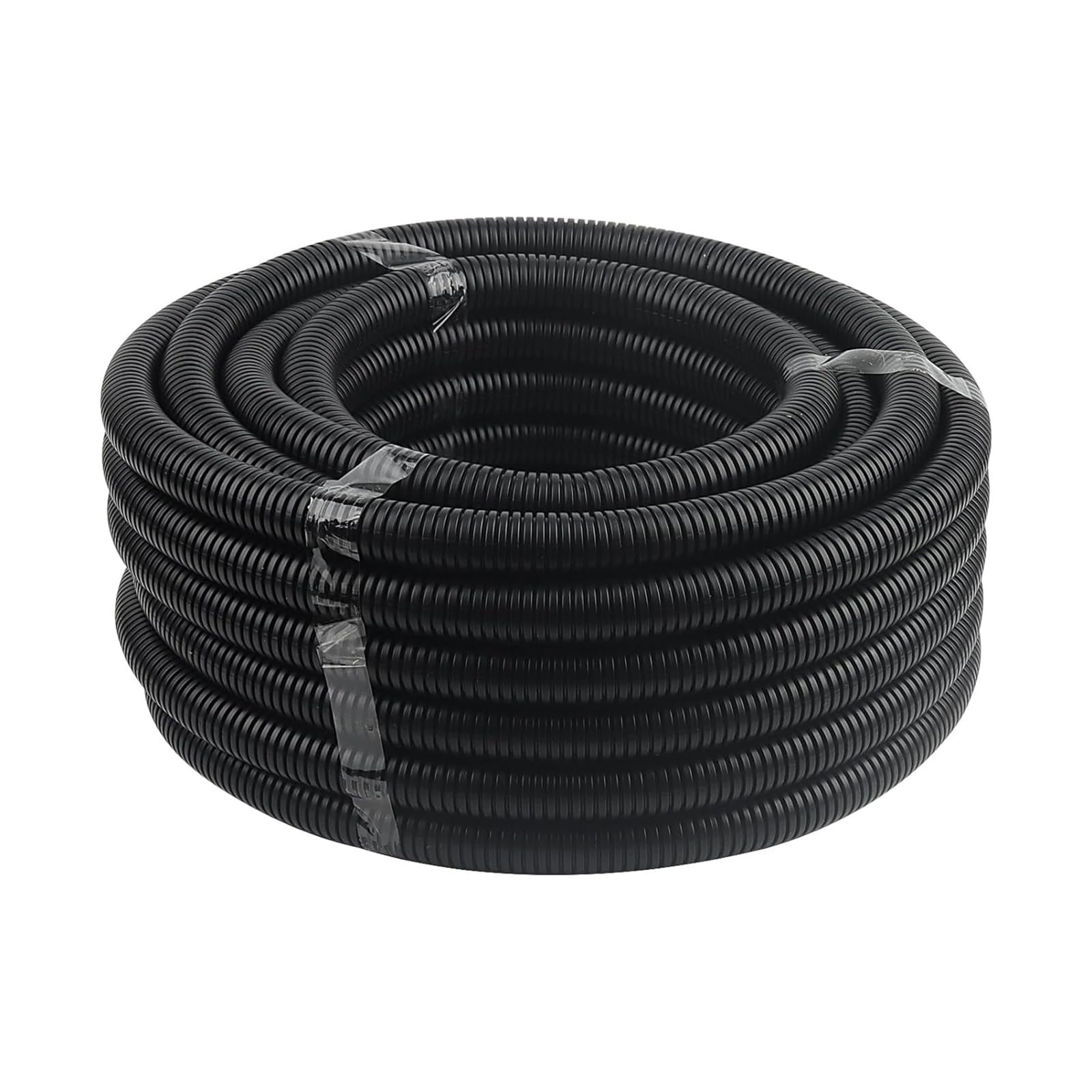 Tubo Corrugato da Esterno, 50 m di lunghezza, tubo aperto vuoto scanalato, Guaina Flessibile protettivo di Cavi Elettrici, nero, diametro: interno 10 mm, esterno 13mm
