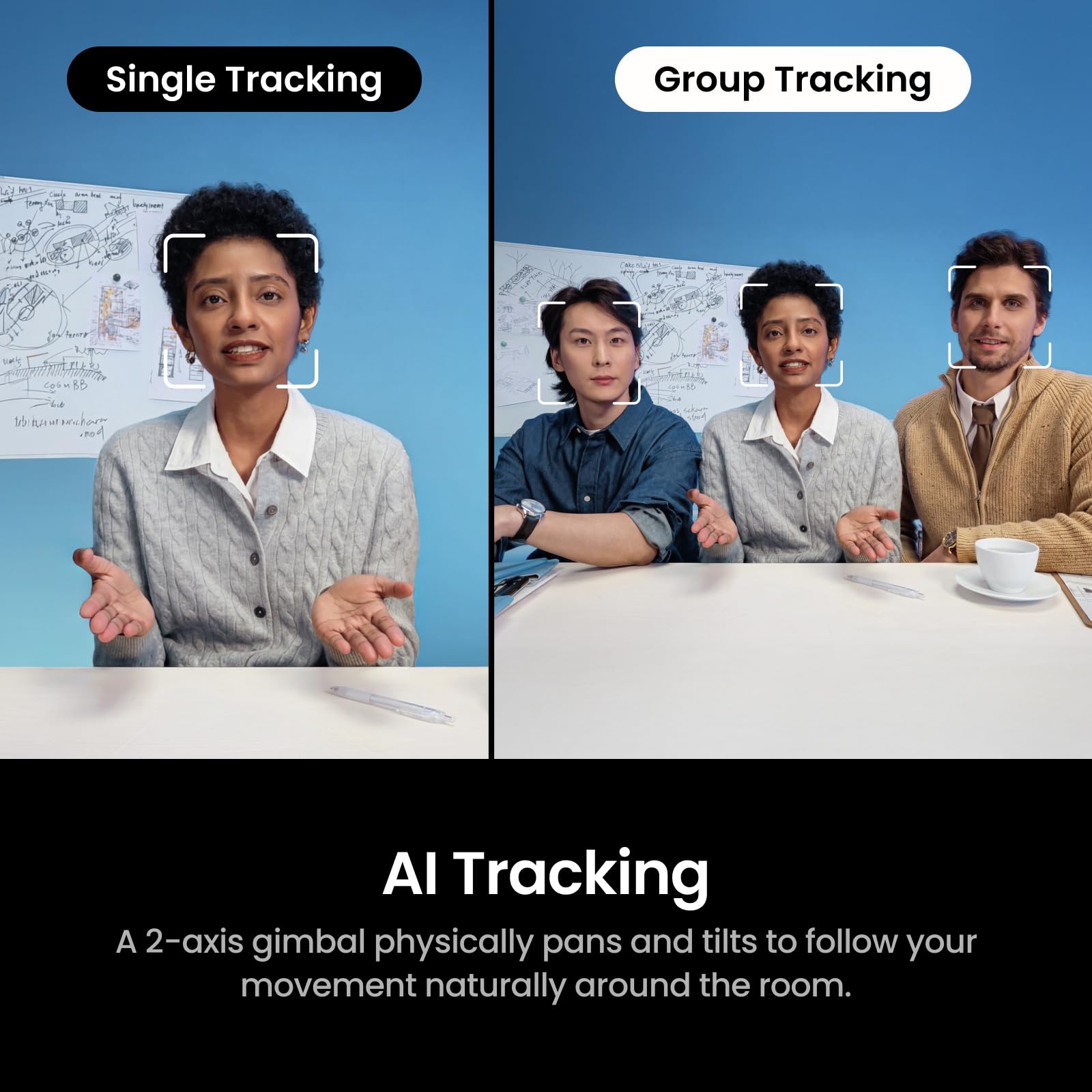 Insta360 Link 2 Pro – 4K PTZ Webcam for PC/Mac, 1/1.3” Sensor, Low-Light, AI Tracking, HDR, Directional Noise-Canceling Mics, Supports Stream Deck, Zoom, Teams, Twitch for Streaming or Meetings - 5