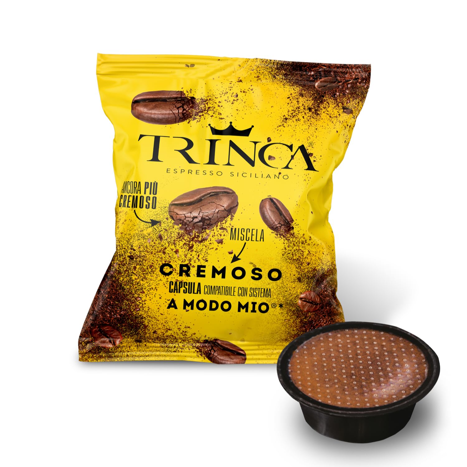 Caffè Trinca - 200 Capsule Compatibili Mio - Miscela Cremoso - Intensità 100% - Caffè Espresso