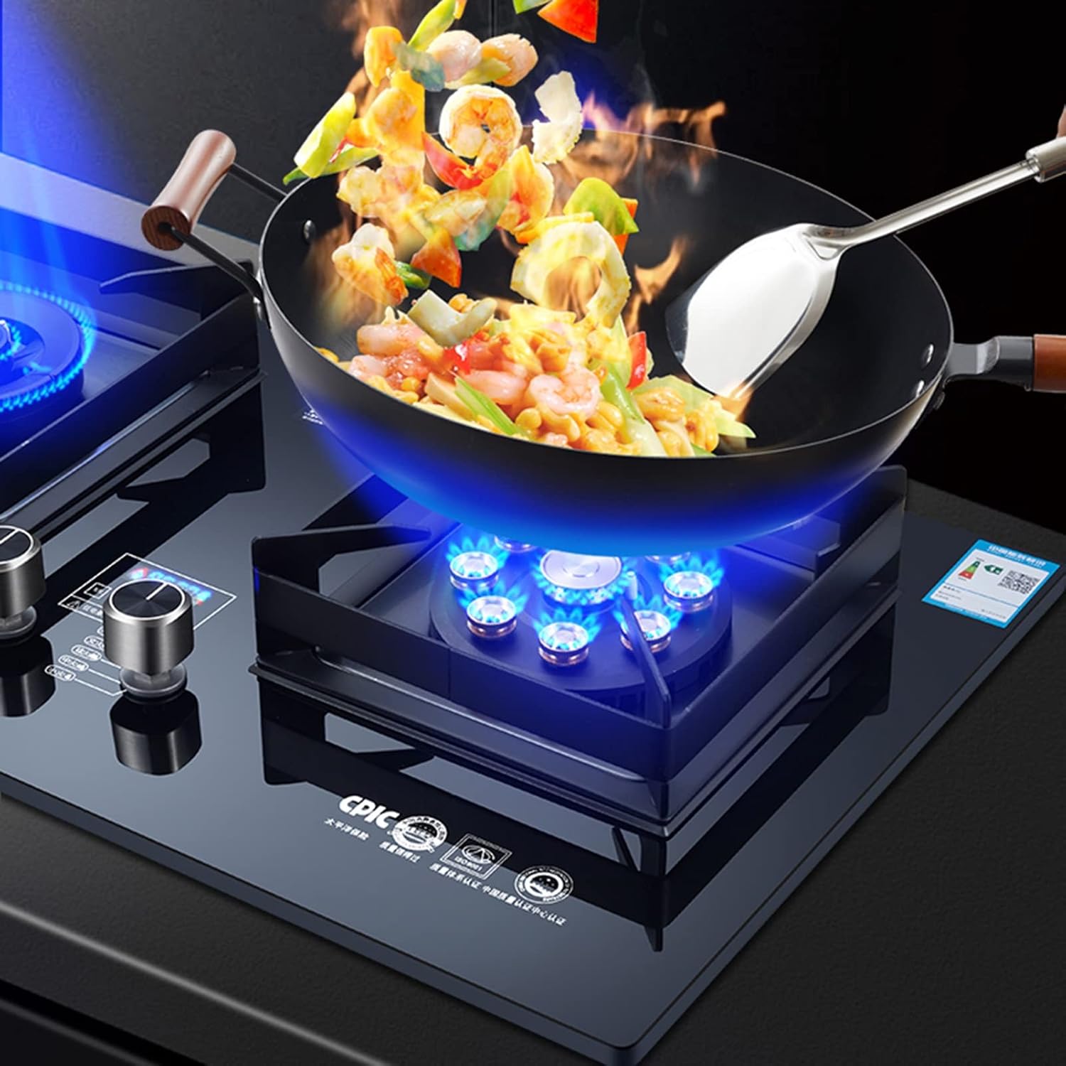 Propane Stove,tempered Glass Gas Cooktop,Double Burner Portable Propane Stove,Maximum 17742.4BTU Suitable for Kitchen Apartments and RV(black) (Color : NG, Size : Style 3)