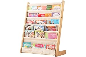 Spacious Fabric Bookshelf for Kids - Easy Reach 6 Tier Book Rack
