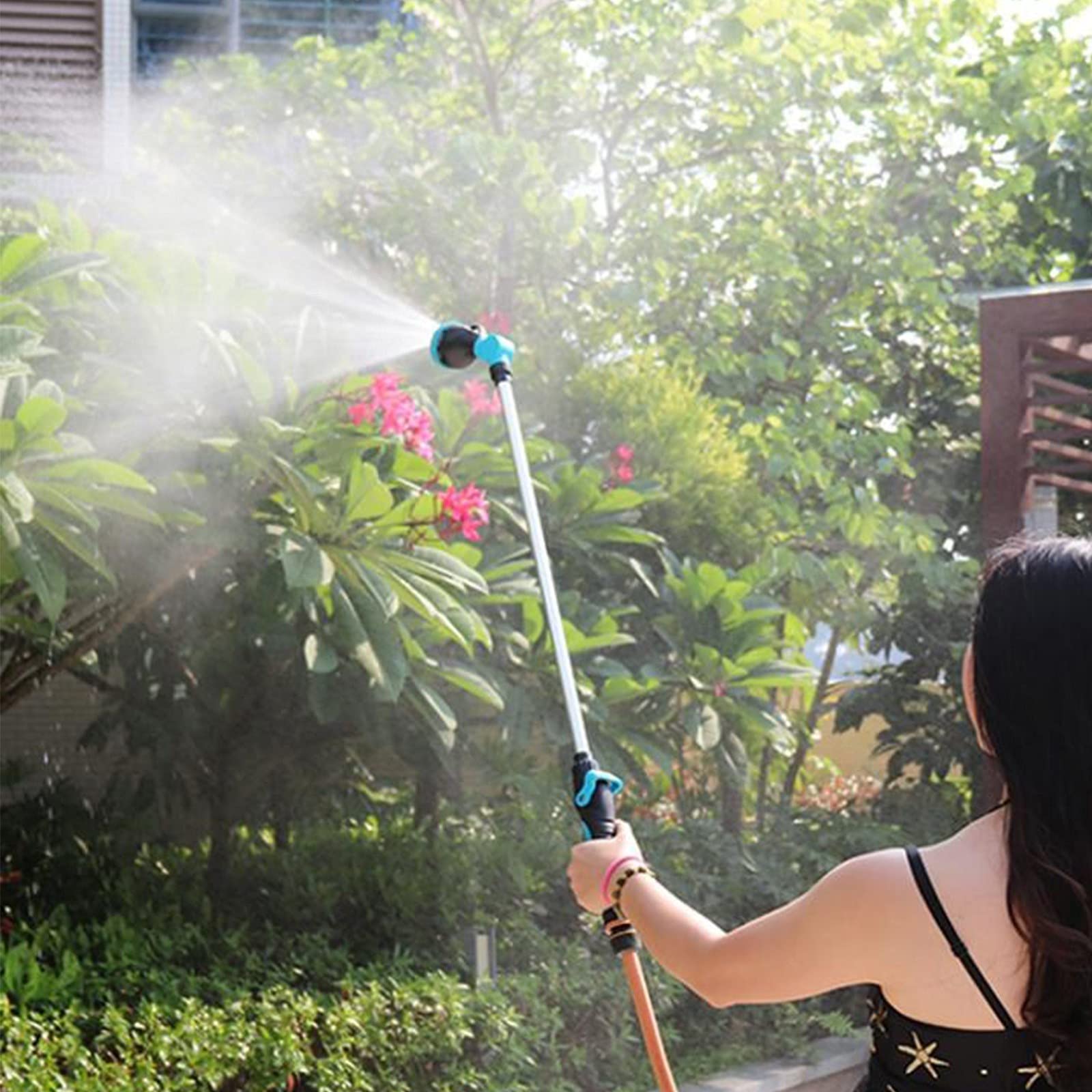 Pistola a Spruzzo Tubo Flessibile, Ugello per Tubo Flessibile ad Alta Pressione da Giardino, con 8 Diversi Tipi di Getto, Per Irrigazione di Prati, Lavaggio Auto, Animali Domestici
