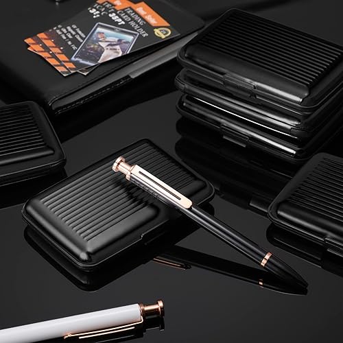 Miniatura 5 de Sanwuta Cartera de aluminio para tarjetas de crédito, 12 unidades, multidelgada, con bloqueo RFID, funda de crédito, protector de tarjeta de metal