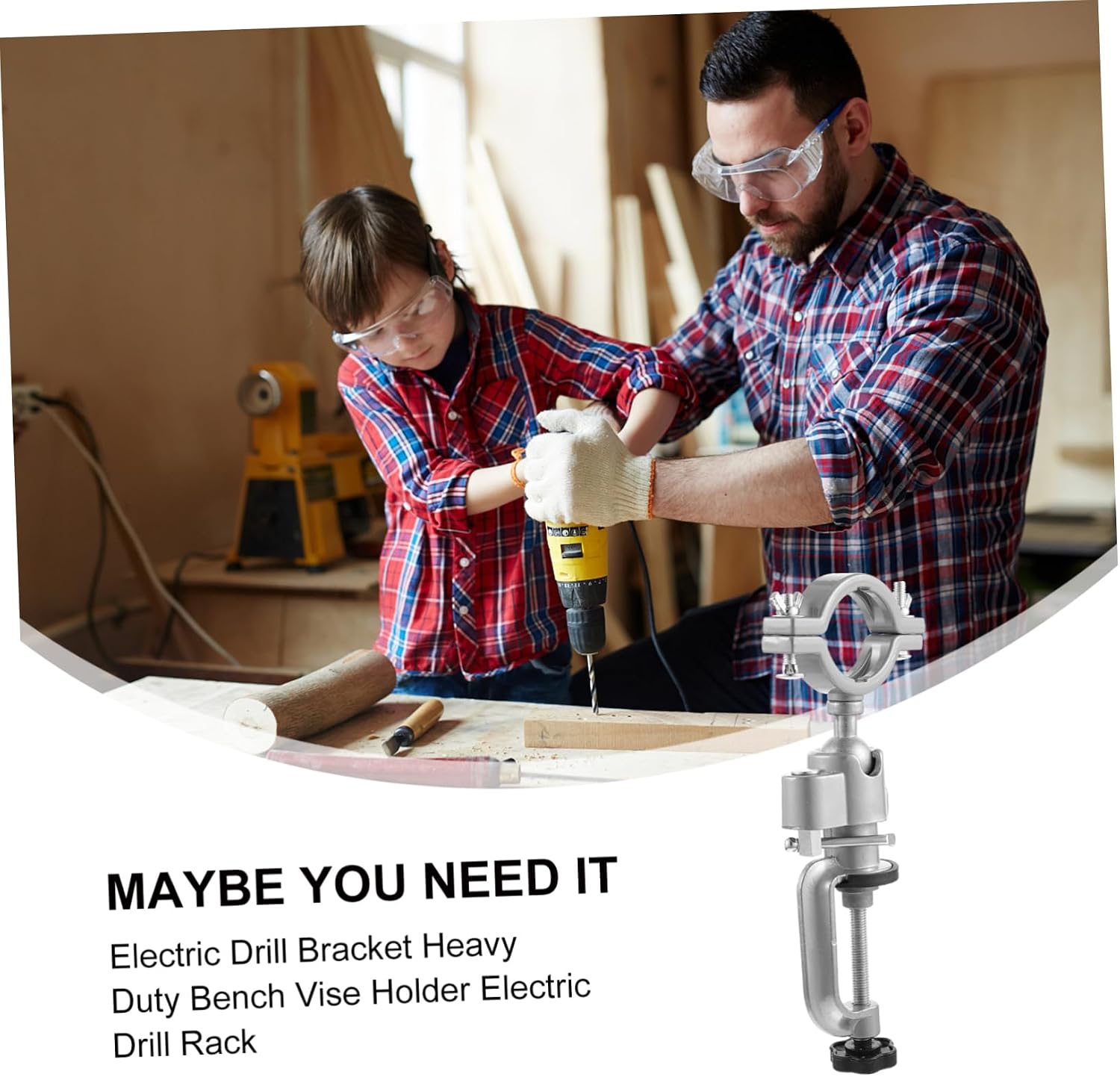 Electric Drill Rack Bench Vise Holder Power Tool Organizer Wall Mount Heavy Duty Electric Drill Bracket