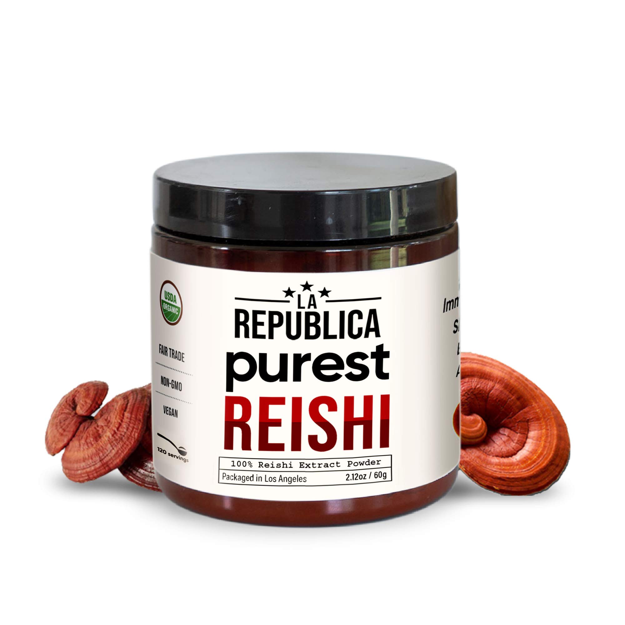La Republica Reishi Mushroom Extract Powder *USDA Organic (No Mycelium Immunity)