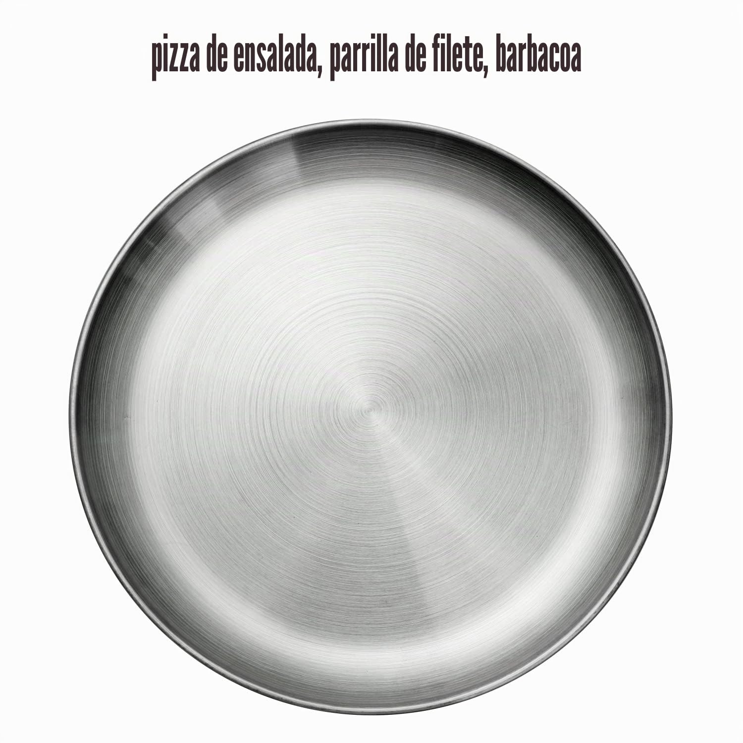Platos de acero inoxidable inox 304 metal de acero ligero Unbreakable cena platos Juego de platos sin toxinas apto para lavavajillas seguro y saludable (23 cm 10 Piezas)