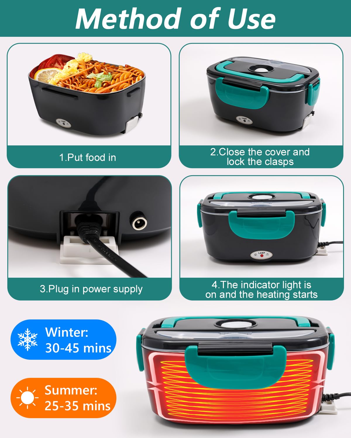 Scaldavivande Elettrico Portatile - 220V/12V/24V, Con Borse Isolate, Per Auto E Ufficio - Foto 3