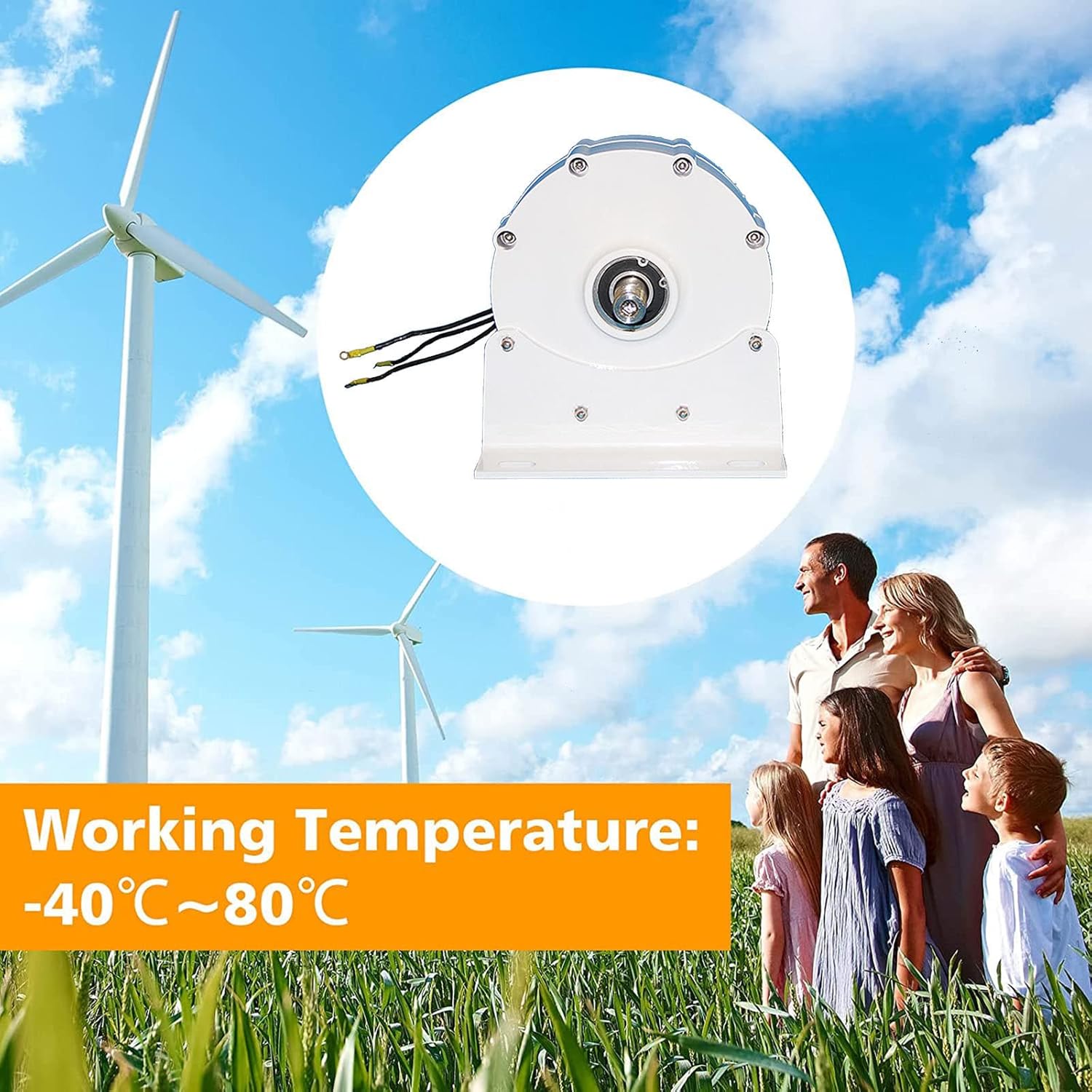 400W 500W 600W 800W Three Phase AC Permanent Magnet Generator, Household Small Water Power Wind Power Turbine, Rare Earth NdFeB Brushless Electric Motor,500W-24V