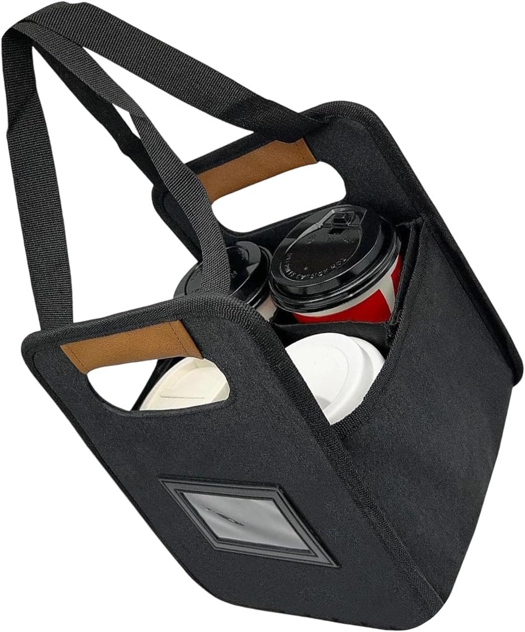 Reusable 4 Cup Insulated Drink Carriers with Adjustable Dividers and Foldable Design for Outdoor Event and Daily Use Reusable Insulated Coffee Cup Holders
