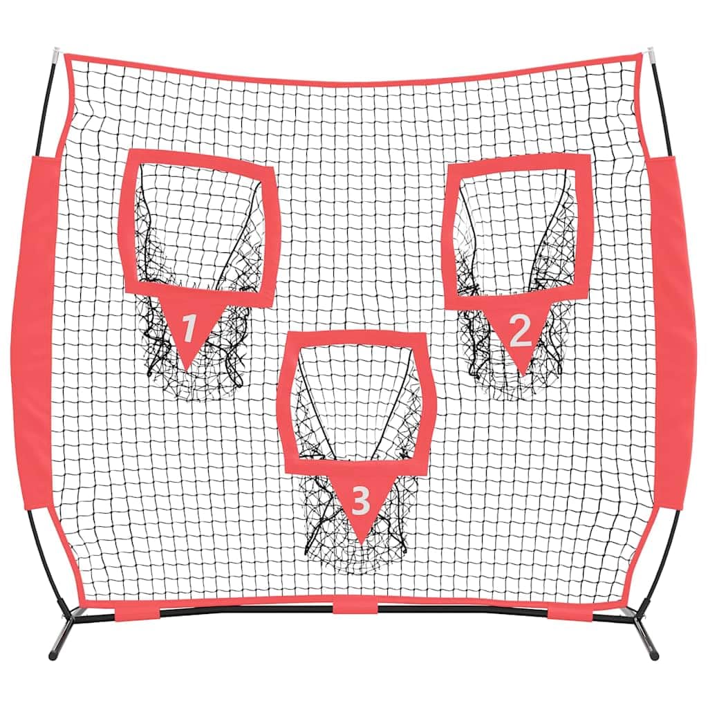Baseball-Übungsnetz Schwarz 214,5 x 89,5 x 181 cm Polyester langlebig für Training, Fangen, Pitching im Außenbereich, inklusive Tragetasche, geeignet für Teamsport, Kinder, Erwachsene