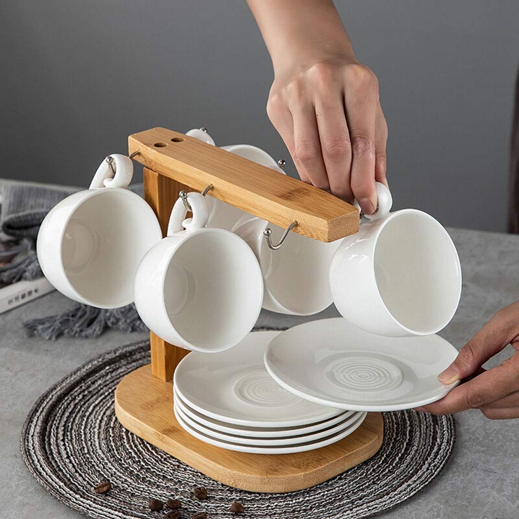 Liudan Kaffeetassen Ceramic Cup, Kaffeetasse, 6 Tassen, 6 Untertassen, Teetasse, Wasser-Schal, Tasse, Tee-Set, Untertasse mit Standplatz-Set Kaffeetasse und Untertasse eingestellt