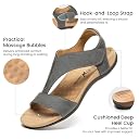 Athlefit Orthopedic Flat Sandals for Women with Arch Support, Grey, 8 gallery image