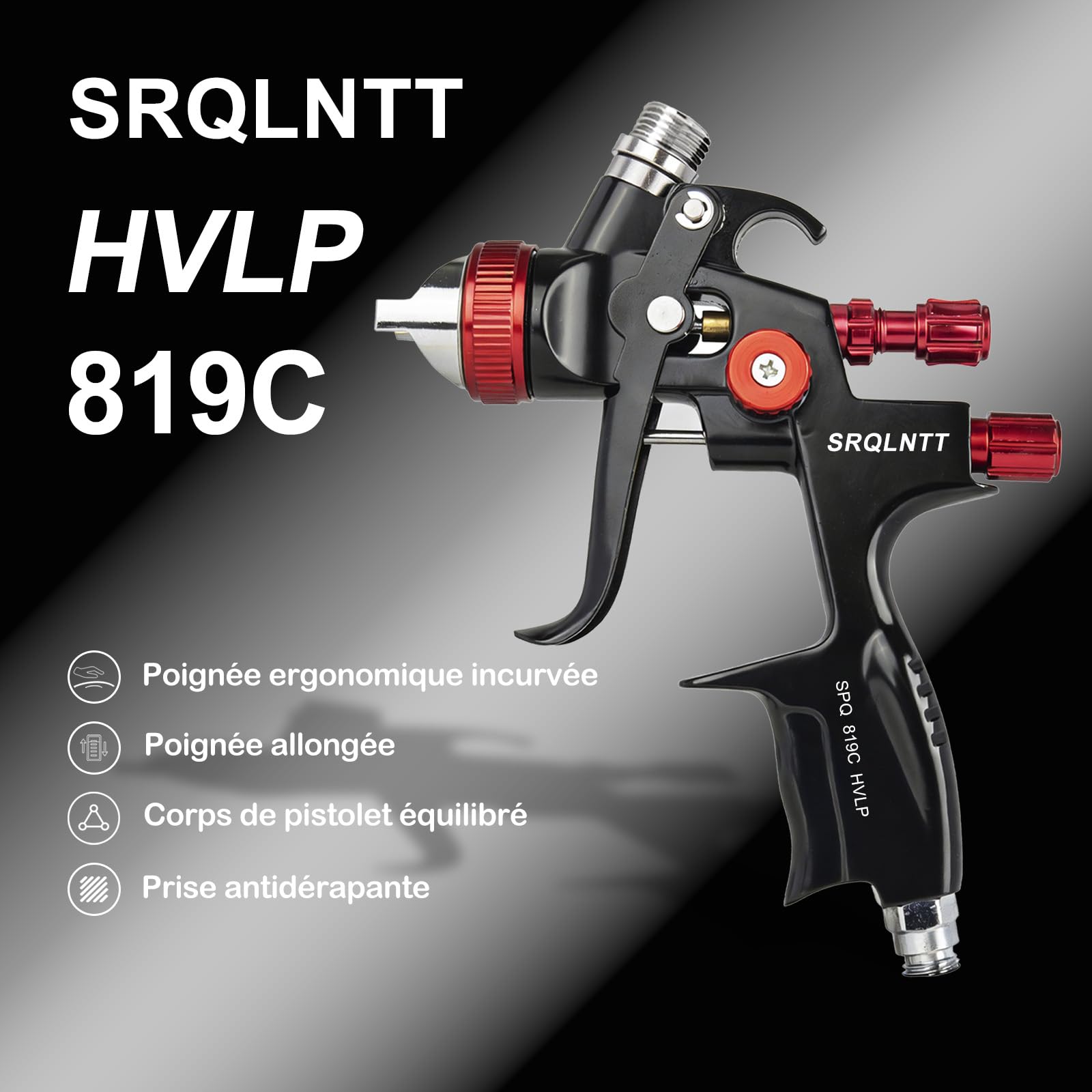 HVLP - Kit pistole pneumatiche, con ugelli da 1,3/1,7/2,0 mm, pistola per autoveicoli attrezzata con regolatore di flusso d'aria e separatore, pistola per verniciatura pneumatica professionale