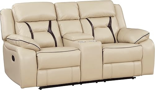 Lexicon Sofá biplaza reclinable, sillón reclinable de pared, asiento de cine en casa, sillón reclinable doble manual, sofás para sala de estar,