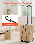 VEVOR Folding Hand Truck, 110 lbs Load Capacity, Collapsible Luggage Cart with 2 Wheels & 1 Elastic Rope, Utility Dolly Platform Cart for Airport Travel Furniture Luggage Office Moving, Black