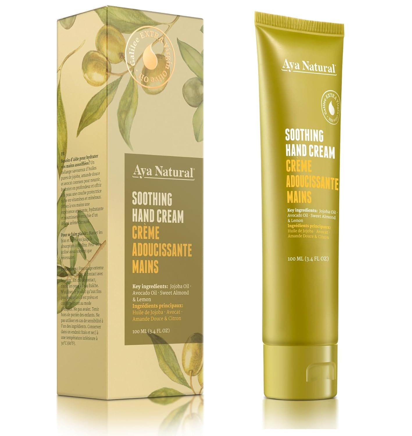 Natural Hand Cream with Olive, Jojoba & Avocado Oils - Deep Moisture for Dry, Cracked Hands - Fast-Absorbing, Non-Greasy Botanical Formula with Lemon & Almond - 100ml / 3.4 fl oz - Image 5