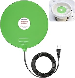 Dreyoo 60W Bird Bath Heater, Submersible De Icer for Outdoor Winter Use, Thermostatic Control, IP65 Waterproof, Chicken Water Heater for Birds, Poultry, Livestock, Wildlife Drinking