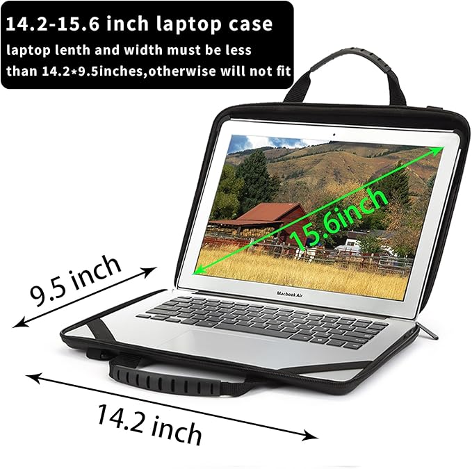 Funda para laptop 14.2-15.6 pulgadas, estuche rígido con soporte miniatura 3