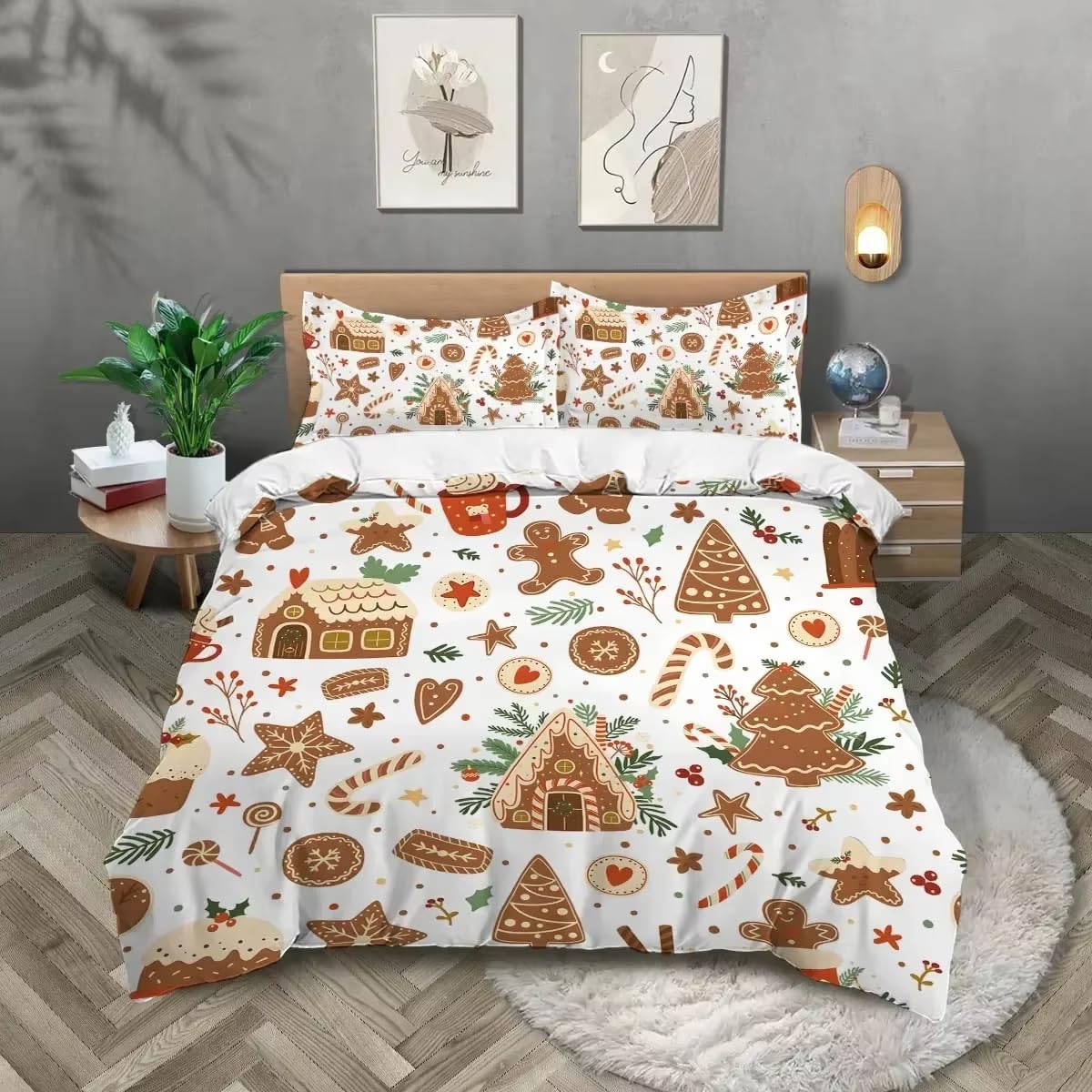 Parure de lit de Noël chaude en coton pour soirées d'hiver cocooning