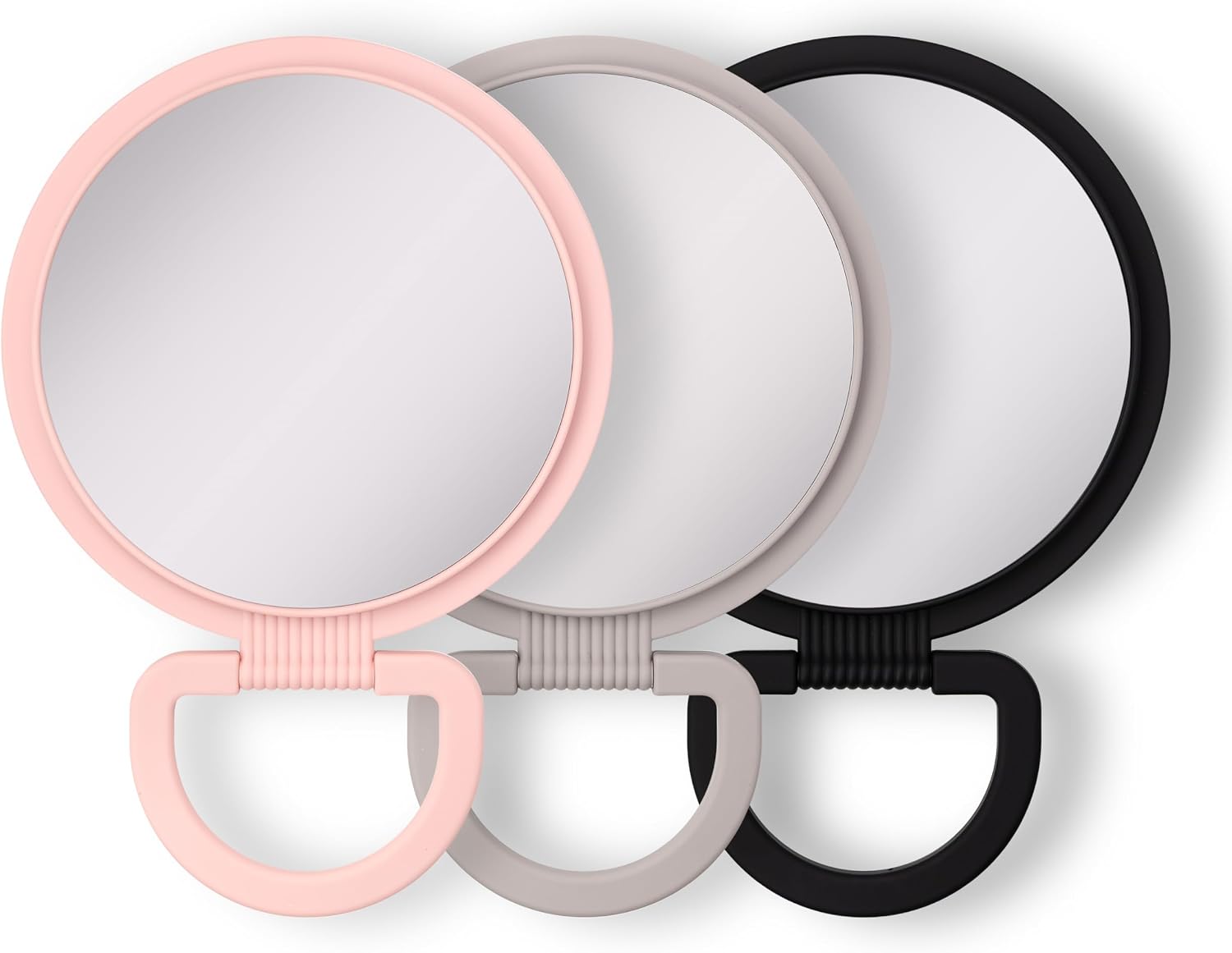 Zadro Dual-Sided Hanging Handheld Mirror, Soft-Touch, 5X/1X, Pink
