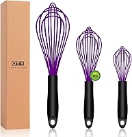 Vista 12 de Batidor de silicona apto para lavavajillas, diseño sellado impermeable, juego de 3, batidores de cocina profesionales para cocinar antiarañazos