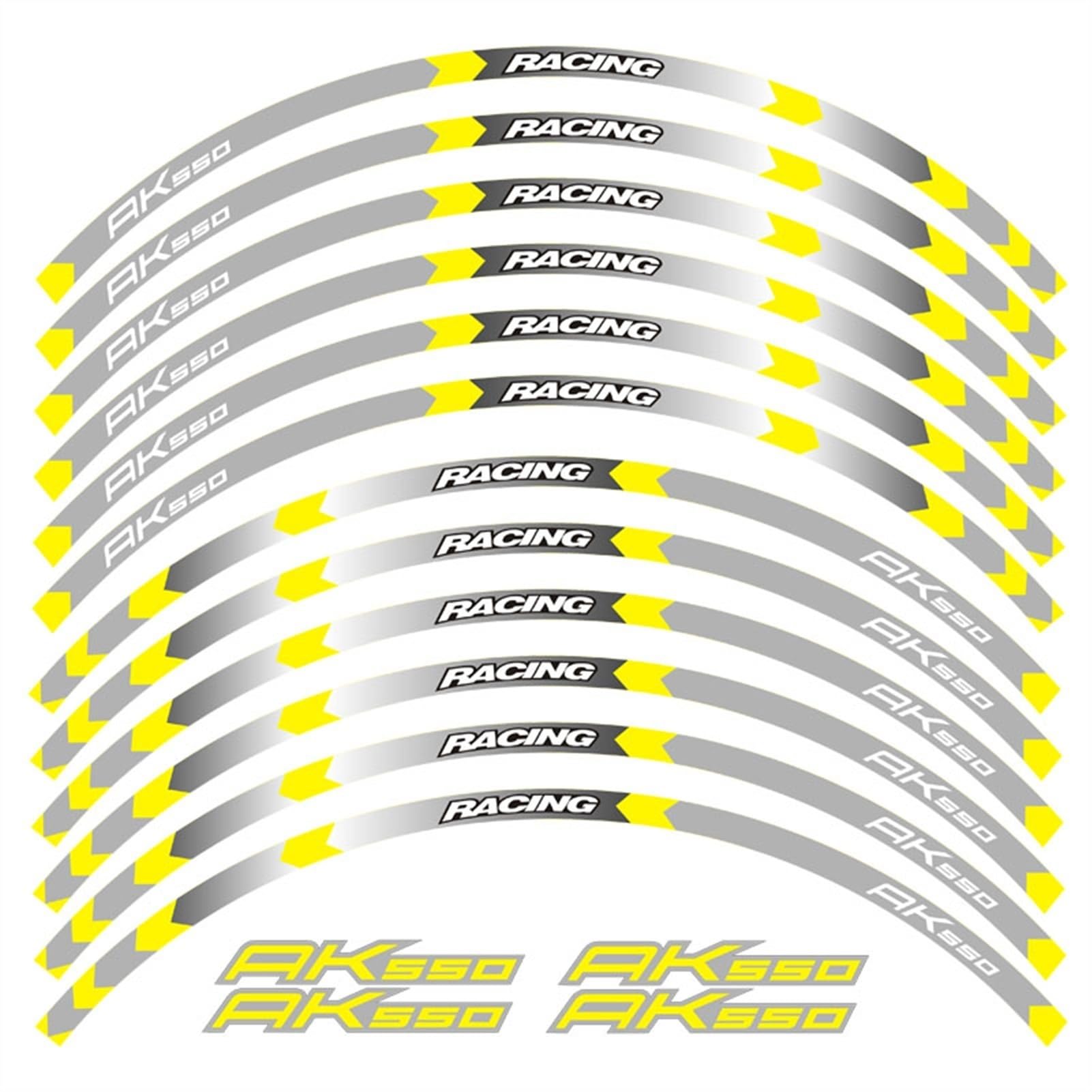 Motorcycle Front and Rear Tire Waterproof Sticker for KYMCO AK550 Ak 550 Reflective Stripe Rim Set Decal Decorative(Color3)
