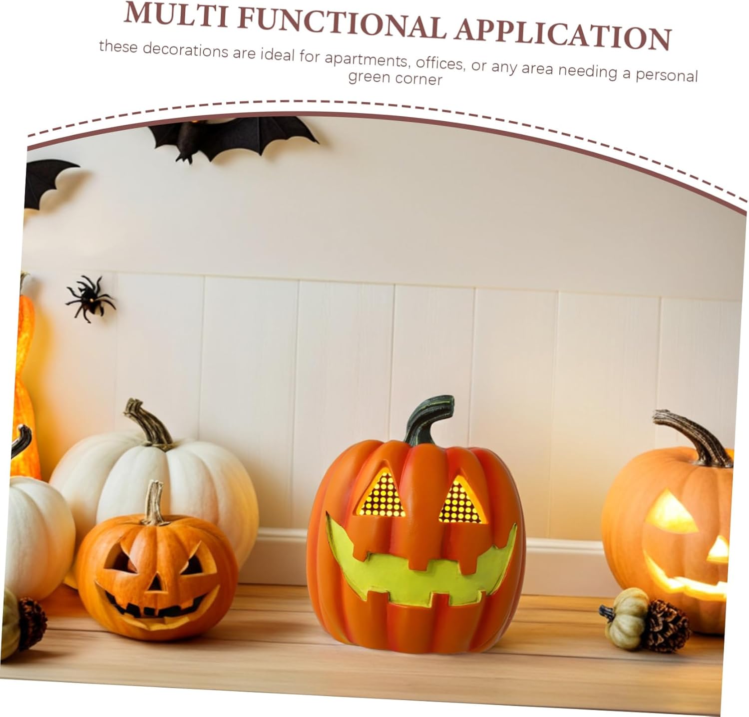 Battery Powered Pumpkin Lantern Light Flexible LED Halloween Decor for Indoor Outdoor Parties Night Lamp for