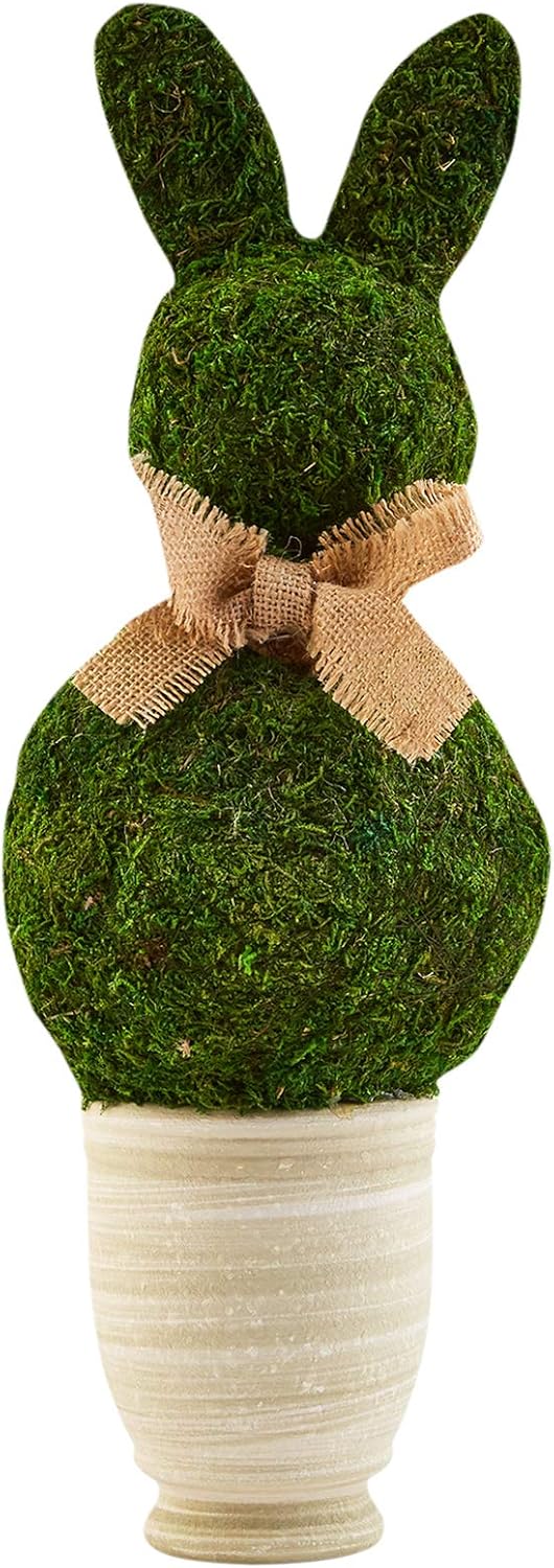 Amazon.com - Mud Pie Bunny Topiary, Green Preserved Moss, 13 1/2