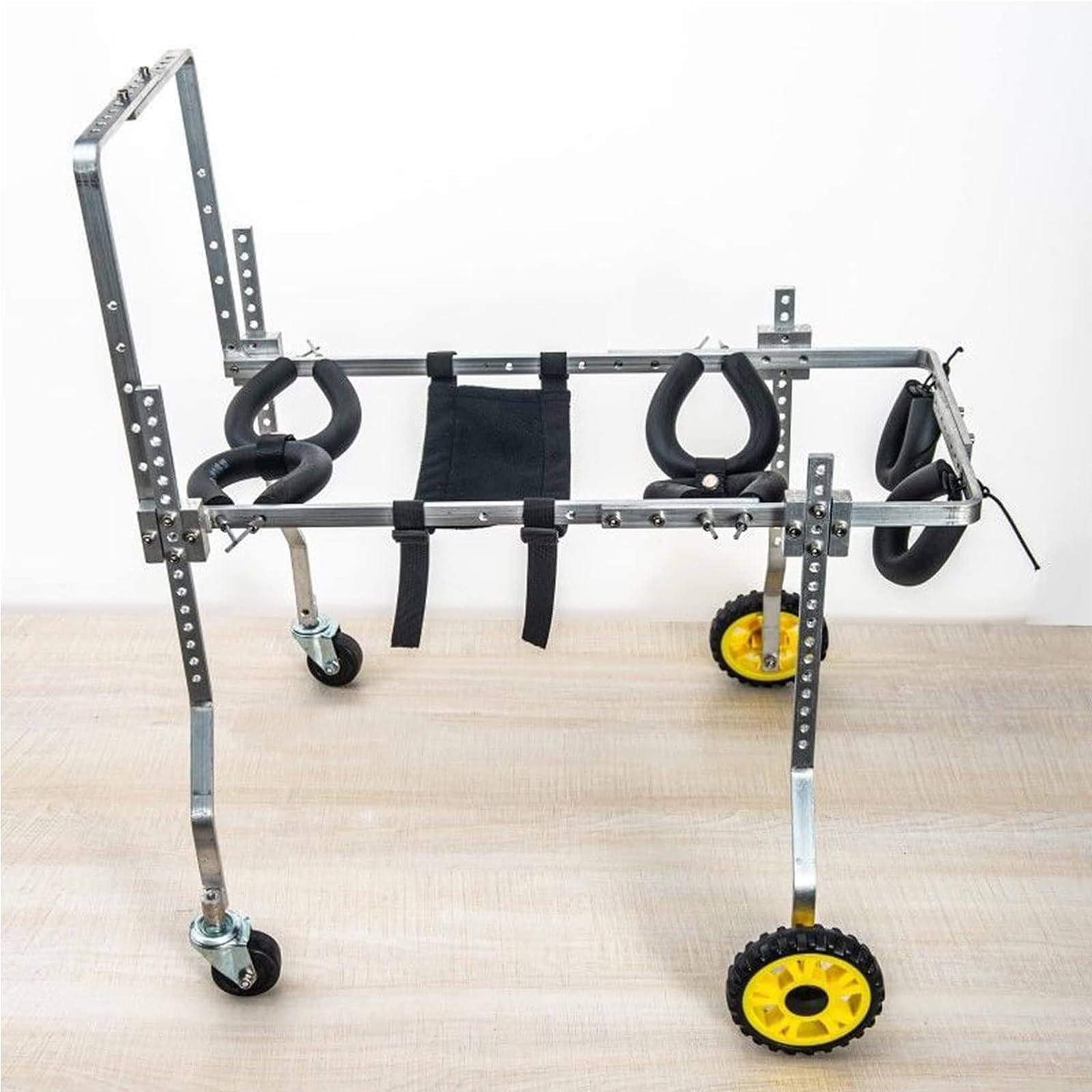 Chariot pour Chien Handicapé 4 Roues Fauteuil Réglable Balade Extérieur